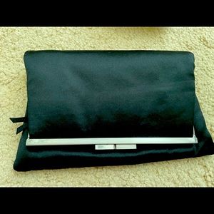 Black satin clutch
